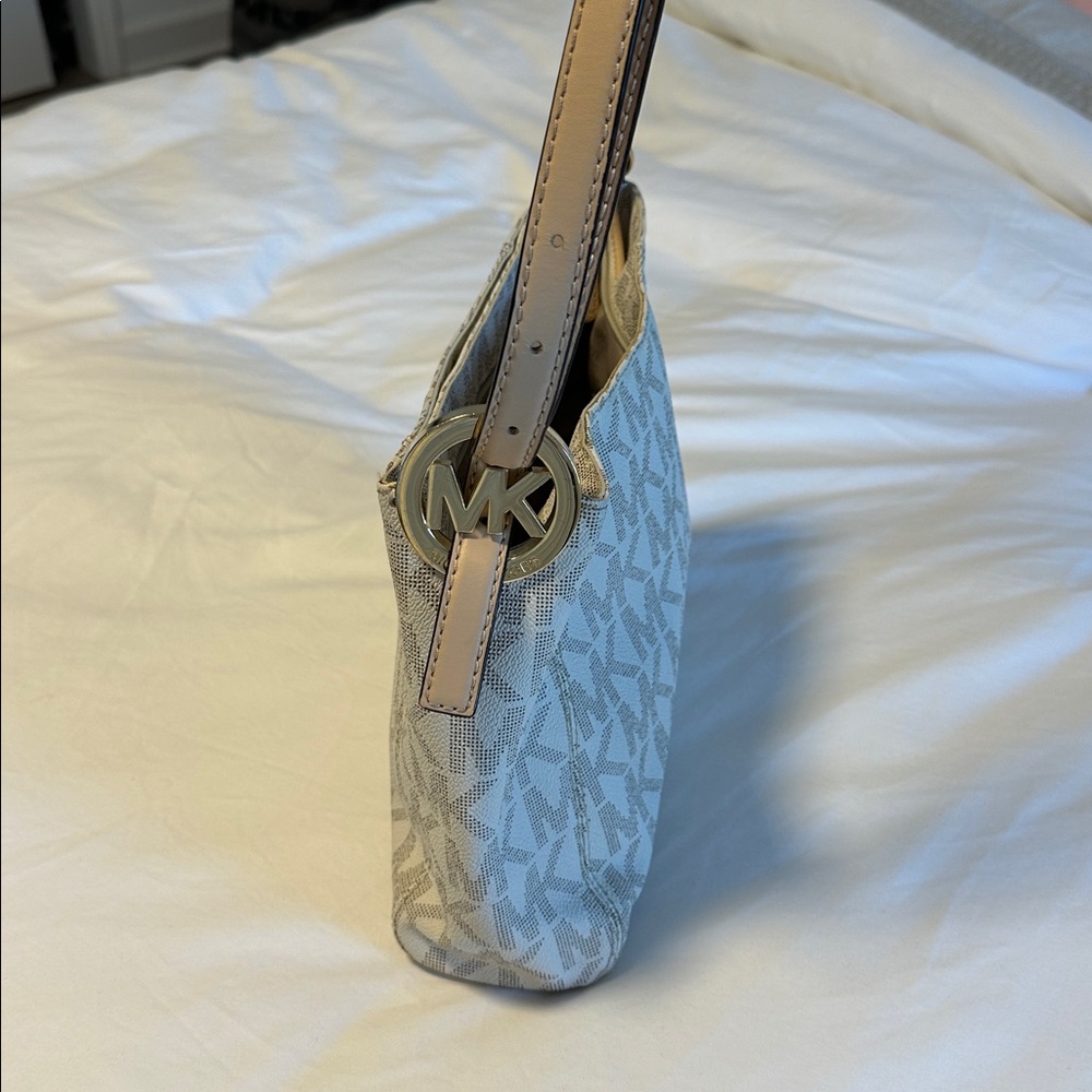 Michael Kors Shoulder Bag - Taupe with Brown Strap - Picture 5 of 11